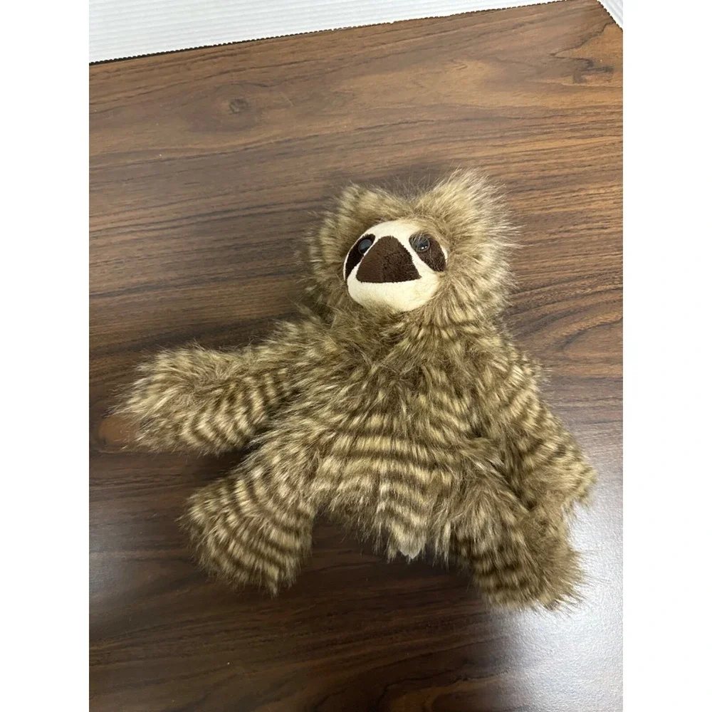 Justice Mandra Sloth Brown Fuzzy Soft Striped Shaggy 13